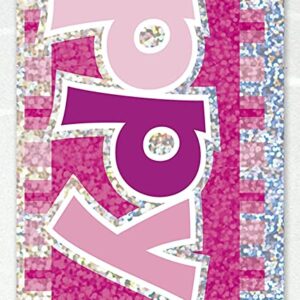 Pink Holographic Foil 1st Birthday Party Banner - 12ft - Unique Party