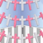 Pink Paper Cross Garland
