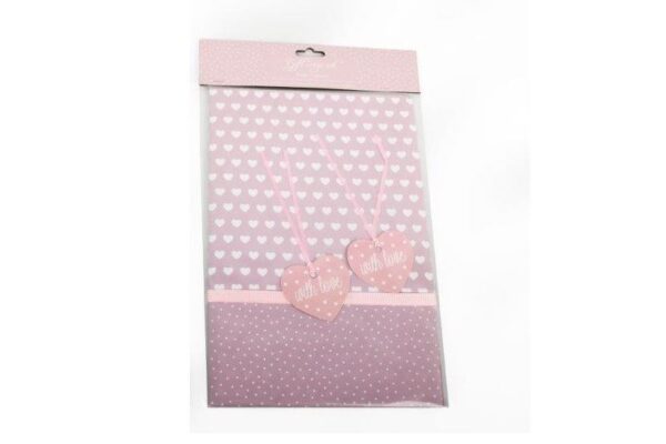 Pink Polka Dot Gift Wrap Set, 75cm x 50cm