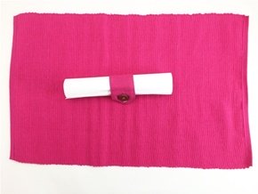 Pink Ribbed Cotton Table Placemats for Party Decoration