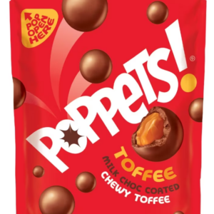 Poppets! 130g Bag of Chewy Toffee Covered in Milk Chocolate