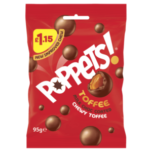 Poppets! Milk Chocolate Toffee 95g Bag - Priced at £1.15