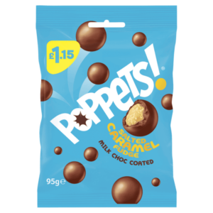 Poppets! Salted Caramel Fudge 95g Bag - £1.15 Price Marked Pack