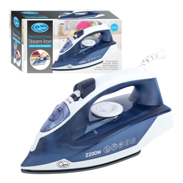 **Powerful Performance**: With a 2200-watt power output, this steam iron heats up quickly, allowing you to tackle wrinkles and creases effectively