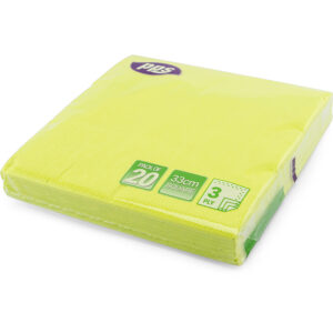 PPS 3-Ply Napkins 33cm x 33cm, Pack of 20 - Lime