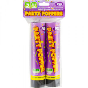 PPS Color Confetti Cannon Party Poppers, 21 cm, Pack of 2