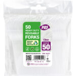 PPS Durable Transparent Plastic Forks, Pack of 50