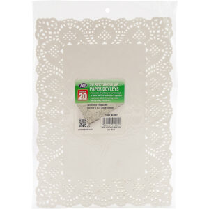 PPS Rectangle Paper Doilies, 35cm x 25cm, Pack of 20