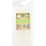 PPS White 23cm Biodegradable Compostable Party Drinking Straws - Pack of 80