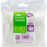 PPS White Plastic Spoons - Pack of 100