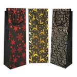 PREMIUM BLACK CHRISTMAS BOTTLE BAG
