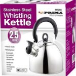 PRIMA 2.5 LITRE WHISTLING KETTLE IN STAINLESS STEEL