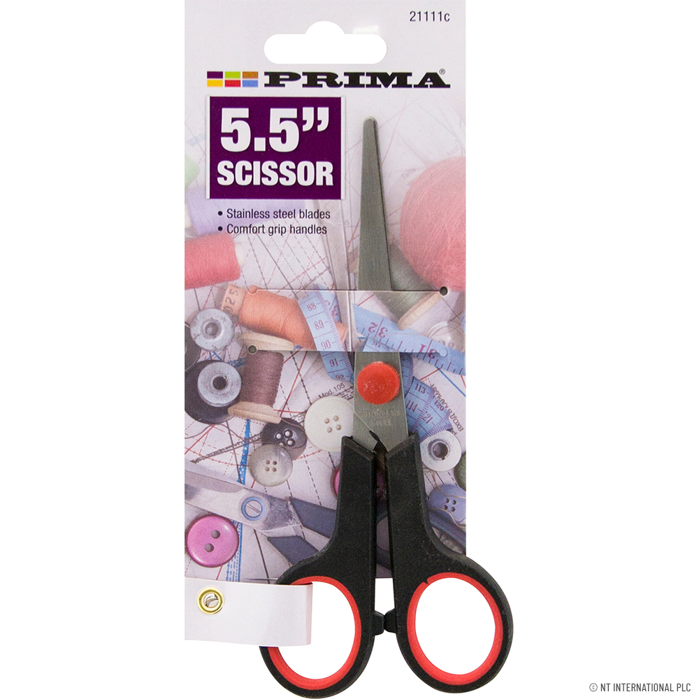 PRIMA 5.5 Inch / 14 cm Comfort Grip Scissors, Assorted Colors