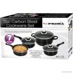 PRIMA 7-Piece Non-Stick Carbon Steel Saucepan Set