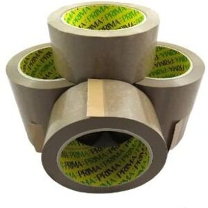 PRIMA Brown Buff Packing Tape, 48mm x 40m Rolls, Pack of 6