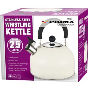 Prima Cream 2.5 Liter Stainless Steel Whistling Kettle