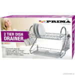 PRIMA Dual-Layer Chrome Dish Rack, 45cm x 25cm x 39.5cm
