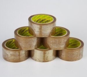 PRIMA Low Noise Brown Buff Packing Tape, 48mm x 66m Rolls, Pack of 6