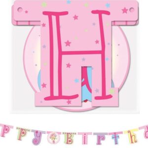 PRINCESS FAIRY PINK BIRTHDAY BANNER