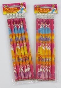 Princess-Themed Pencils with Erasers - Single Pack