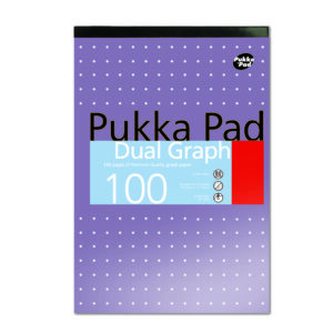 PUKKA A4 Double-Sided Graph Paper Refill Pad, 100 Pages