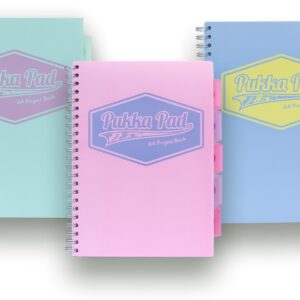 PUKKA Pastel A4 Project Notebook with 200 Pages