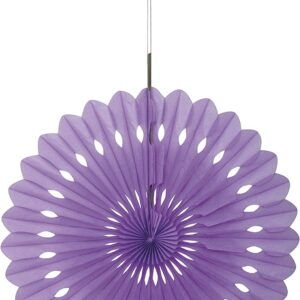 Purple 40cm Tissue Paper Fan Decoration by Unique Party