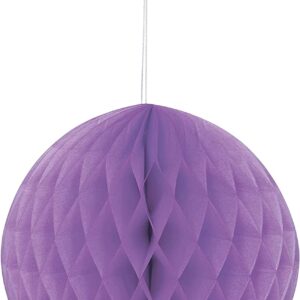 Purple 8-Inch / 20cm Tissue Paper Honeycomb Pom Pom - Unique Party Decoration