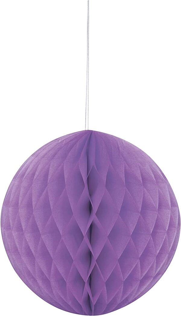 Purple 8-Inch / 20cm Tissue Paper Honeycomb Pom Pom - Unique Party Decoration