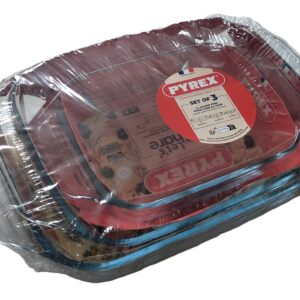 PYREX 3-Piece Roaster Set: Sizes 39x25, 35x23, and 27x17 cm