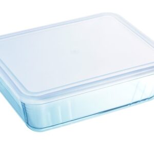 Pyrex Cook & Freeze Rectangular Container with Lid, 19cm x 14cm, 800ml