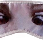 QUIRKY EYE MASK WITH EYE PATTERN IN GREY