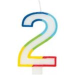 Rainbow Border Number 2 Birthday Candle by GSD