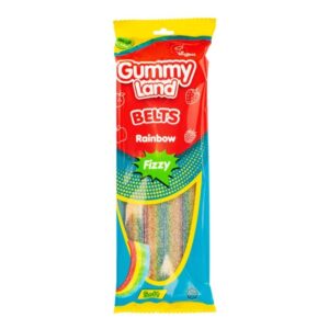 Rainbow Fizzy Gummy Belts 150g