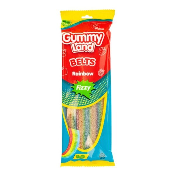 Rainbow Fizzy Gummy Belts 150g