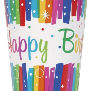 Rainbow Ribbons Birthday Party Cups 9oz, Pack of 8 - Unique Party