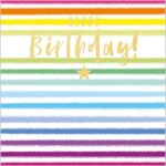 Rainbow Stripes Happy Birthday Card
