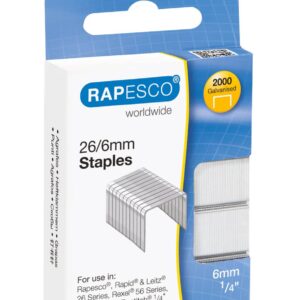 Rapesco 26/6mm Staples, Pack of 2000, Hanging Packaging