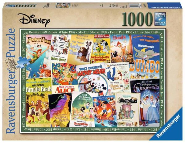 Ravensburger 1000 Piece Jigsaw Puzzle: Disney Vintage Movie Poster