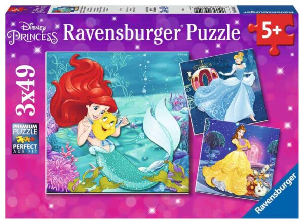 Ravensburger Disney Princess Adventure Puzzle Set: 3 Puzzles with 49 Pieces Each