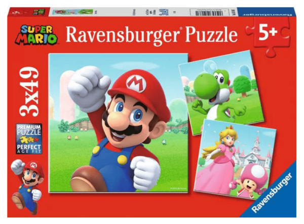 Ravensburger Super Mario Jigsaw Puzzle Set - 3 Puzzles, 49 Pieces Each