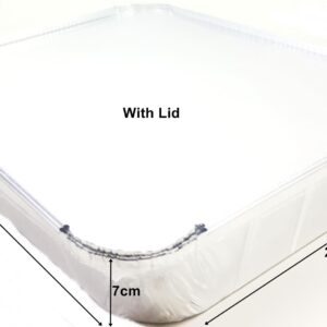 Rectangular Aluminum Foil Containers with Lids, 32.3cm x 25.4cm x 7cm, Pack of 3