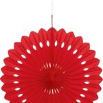 Red 40cm Tissue Paper Fan Decoration - Unique Party