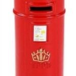 Red Die-Cast Metal Post Box from London