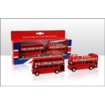Red Open-Top London Bus Die-Cast Pull-Back Set