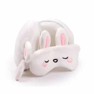 Relaxeazzz Adoramals Frances The Rabbit Plush Travel Pillow and Eye Mask Set