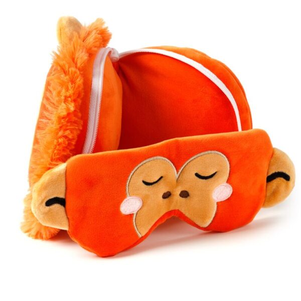 Relaxeazzz Adoramals Orangutan Plush Travel Pillow and Sleep Mask