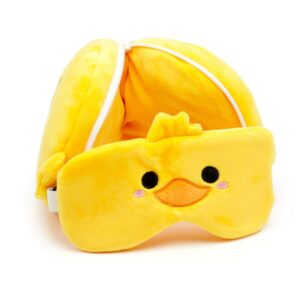 Relaxeazzz Duck Plush Travel Neck Pillow and Sleep Mask