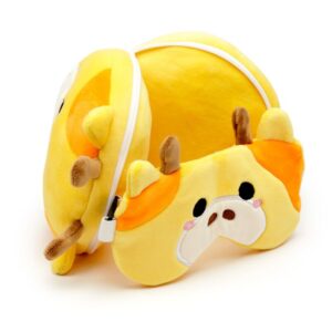 Relaxeazzz Giraffe Plush Travel Pillow and Sleep Mask Set