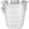 Ribbed Stainless Steel Champagne Buckets, 21cm